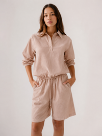 Gemma F Short Cinched Longer Short in Dune