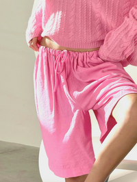 Gemma F Short Cinched Longer Short in Dahlia Pink