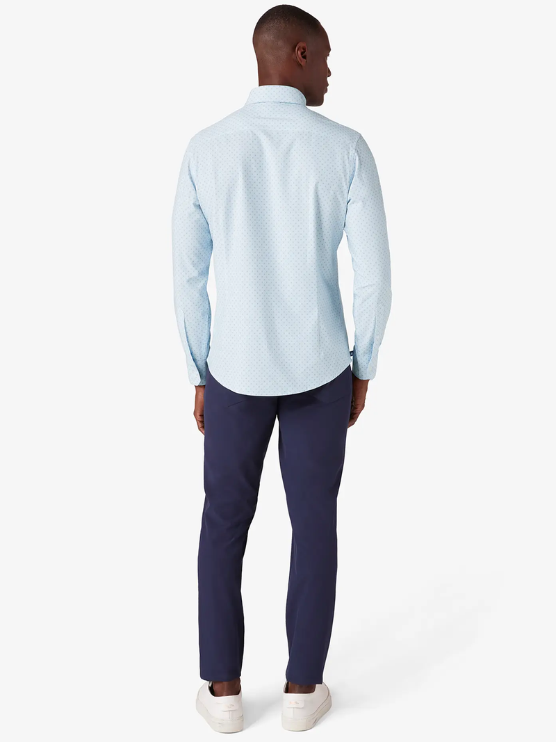 Leeward No Tuck Dress Shirt in Sky Medallion Geo