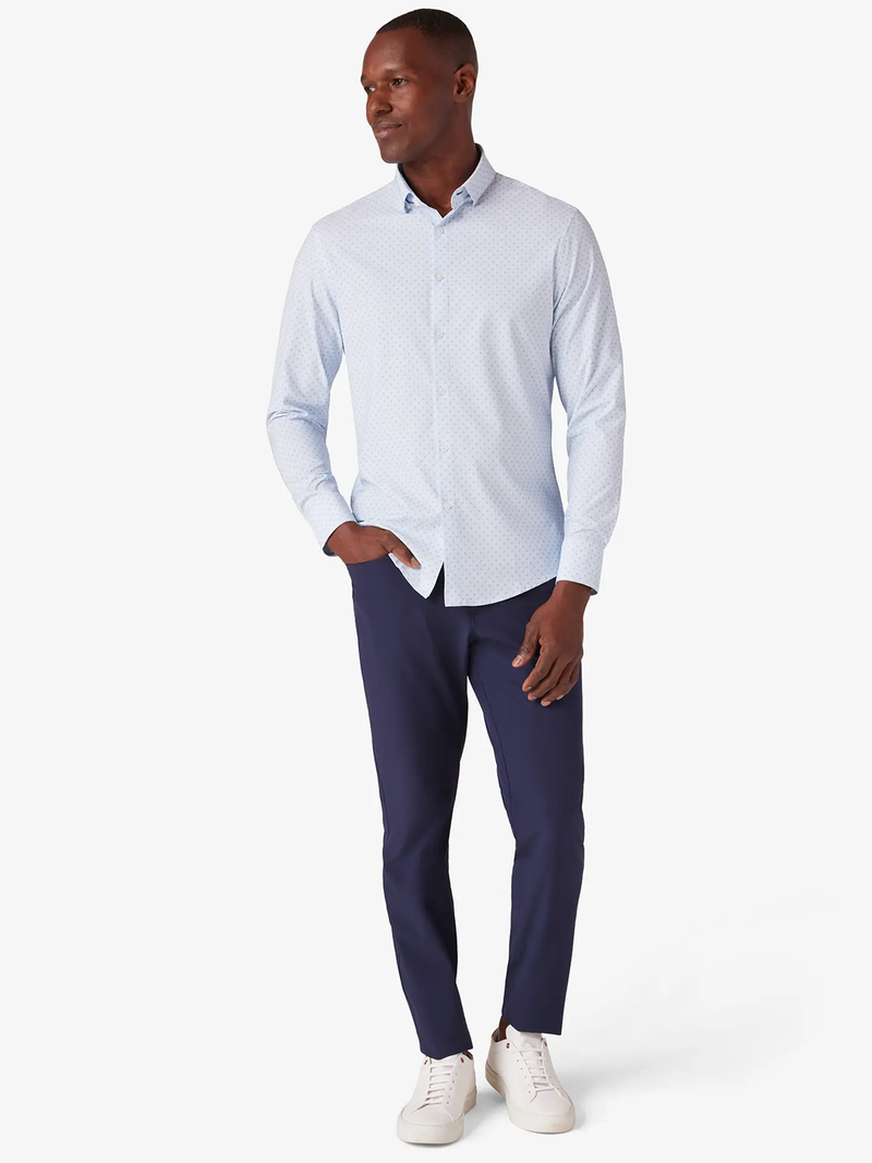 Leeward No Tuck Dress Shirt in Sky Medallion Geo