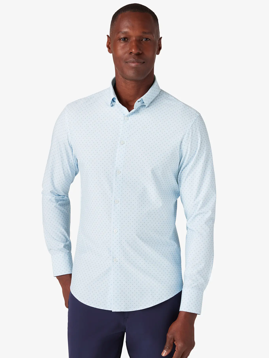 Leeward No Tuck Dress Shirt in Sky Medallion Geo