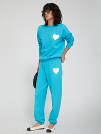 Heart Sweatshirt in Aquamarine