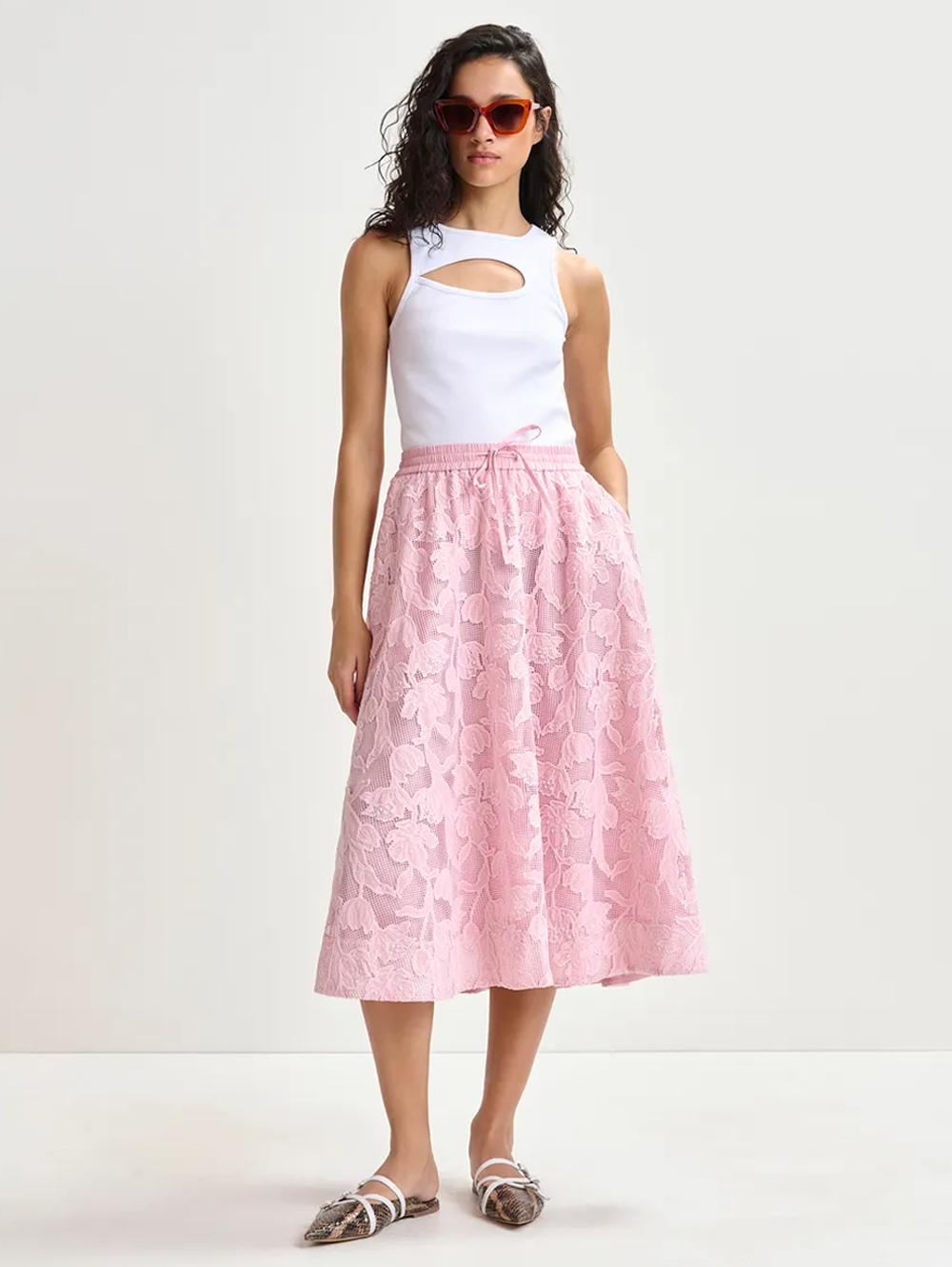 Heast Lace Midi Skirt