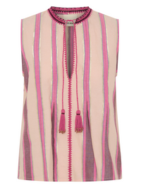Tzimi Top in Pink Mykonos Stripe