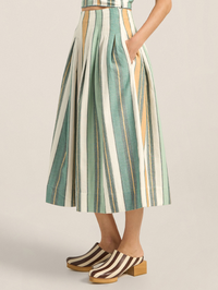 Agape Skirt in Green Fez Stripe