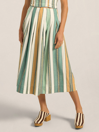 Agape Skirt in Green Fez Stripe