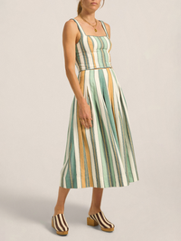 Jupiter Top in Green Fez Stripe