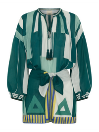 Elder Dress in Green Sarong Voile