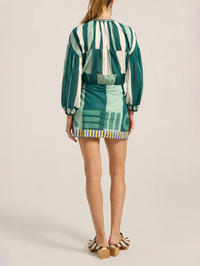 Elder Dress in Green Sarong Voile