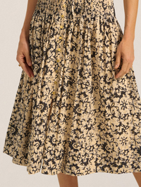 Diana Skirt in Black Batik Voile