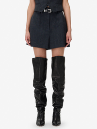 Bamia High-Waisted Shorts by IRO-DARK NAVY/GREY-AMY Atelier
