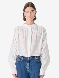 IRO Blissia Mao Collar Shirt in PORCELAIN – Image 1