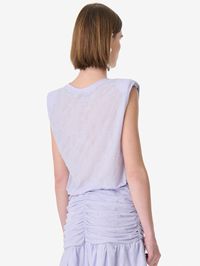 IRO Horphee Textured Sleeveless T-Shirt in Lilas in LILAS – Image 2