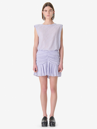 IRO Horphee Textured Sleeveless T-Shirt in Lilas in LILAS – Image 3