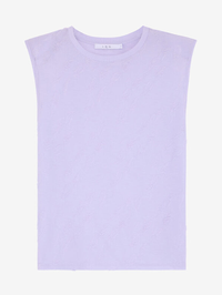 IRO Horphee Textured Sleeveless T-Shirt in Lilas in LILAS – Image 6