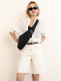 IRO Pocket Rafia Fanny in Black in BLACK – Image 3