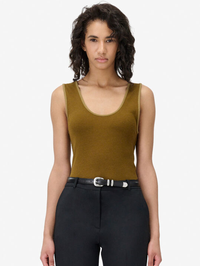Roseen Ribbed Tank Top by IRO-YELLOWISH GREEN-AMY Atelier