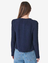 Shavani Textured Tweed Jacket in Navy by IRO - View 2
