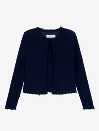 Shavani Textured Tweed Jacket in Navy by IRO - View 5