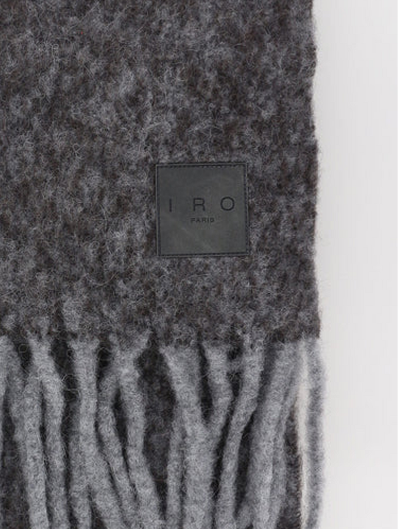 Beba Fringed Scarf in Mixed Grey