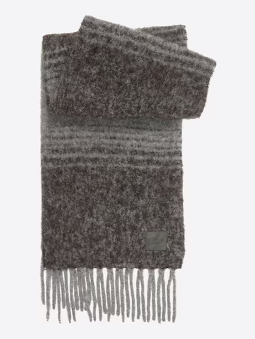 Beba Fringed Scarf in Mixed Grey