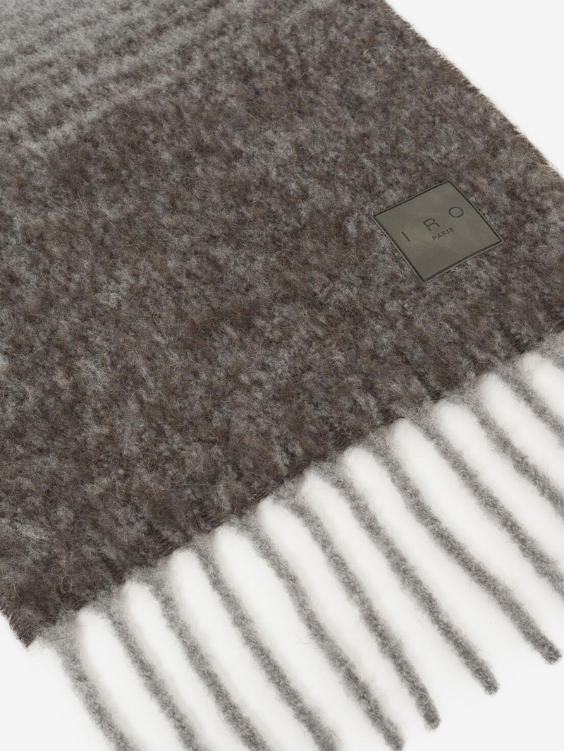 Beba Fringed Scarf in Mixed Grey