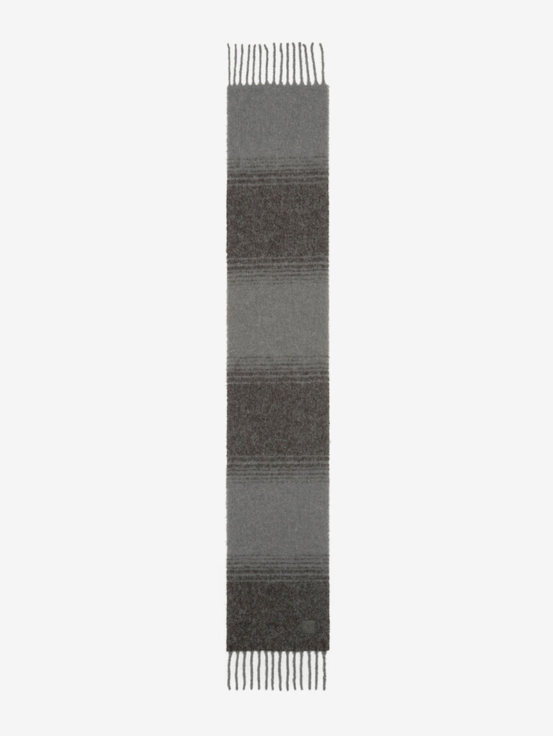 Beba Fringed Scarf in Mixed Grey