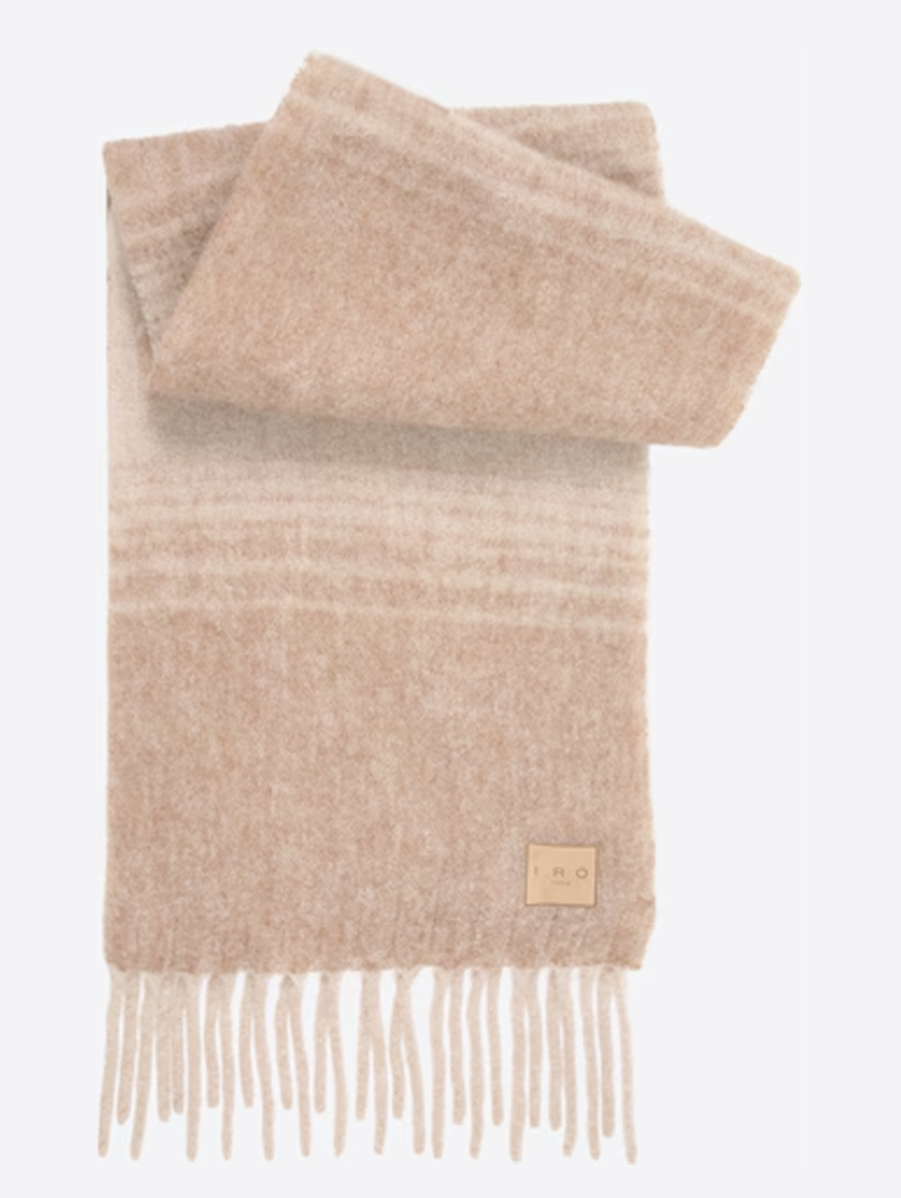 Beba Fringed Scarf in Mixed Beige