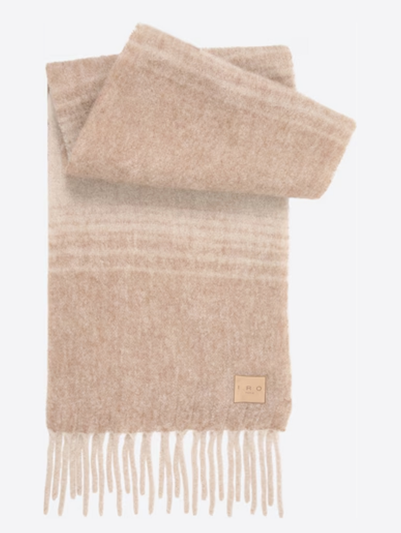 Beba Fringed Scarf in Mixed Beige