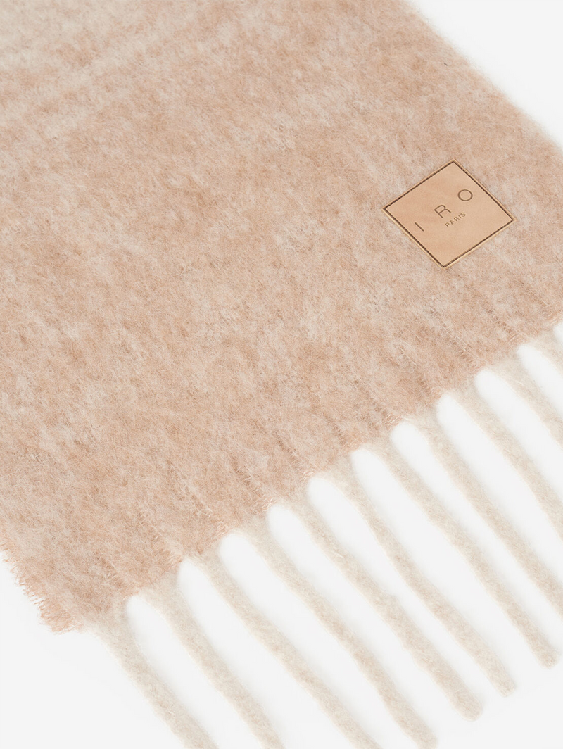 Beba Fringed Scarf in Mixed Beige