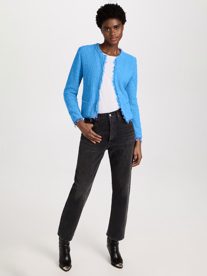 Shavani Boucle Jacket in Acid Blue