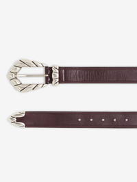 Embella Leather Belt in Burgundy