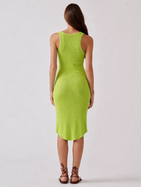 Jameela Racerback Tank Dress in Chartreuse