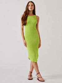 Jameela Racerback Tank Dress in Chartreuse
