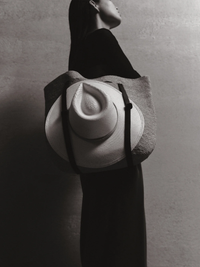 Tanner Raffia Hat Tote Bag in Natural by JANESSA LEONE - View 8