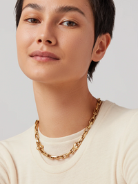 JENNY BIRD Art Heart Chain Necklace in HIGH POLISH GOLD – Image 2