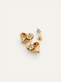 JENNY BIRD Art Heart Symmetrical Button Earrings in High Polish Gold in High Polish Gold – Image 3