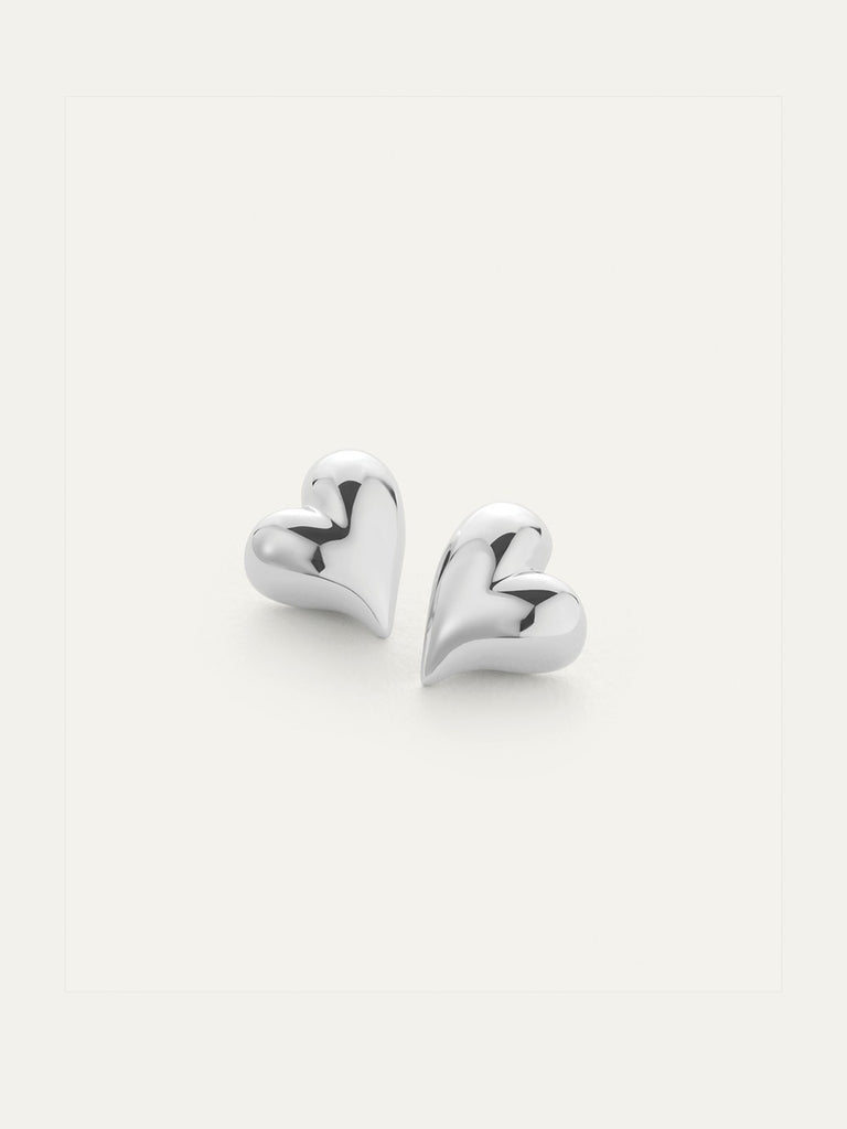 JENNY BIRD Art Heart Symmetrical Button Earrings in High Polish