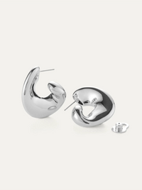 Gigi Hoop Earrings by JENNY BIRD-HIGH POLISH SILVER-AMY Atelier
