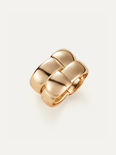 Mega Woven Square Bangle in High Polish Gold