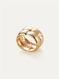 Mega Woven Square Bangle in High Polish Gold by JENNY BIRD - View 3