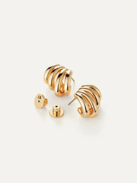 Monroe Earrings in High Polish Gold by JENNY BIRD - View 3