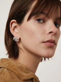 Monroe Earrings in High Polish Silver by JENNY BIRD - View 2