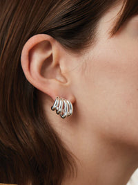 Monroe Earrings in High Polish Silver by JENNY BIRD - View 4