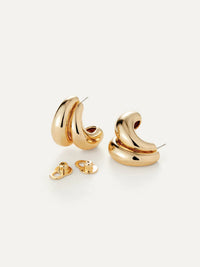 Orla Earrings in High Polish Gold by JENNY BIRD - View 3