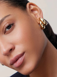 Orla Earrings in High Polish Gold by JENNY BIRD - View 4