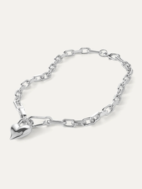 Padlock Heart Silver Pendant Necklace by JENNY BIRD - View 3