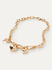 Padlock Triple Heart Pendant Necklace by JENNY BIRD - View 3