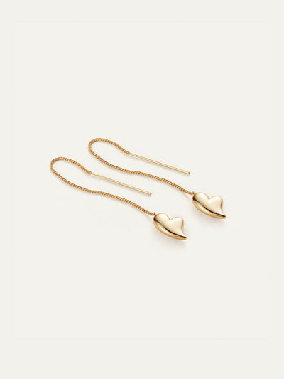 Puffy Heart Threaders in High Polish Gold
