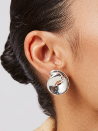 Rio Silver Button Earrings by JENNY BIRD - View 3